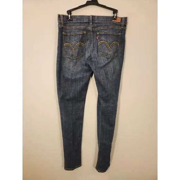 Levi's 524 Too Super Low Jeans Womens 11 32 X 33.5 Blue Rise Taper Superlow Y2k - Picture 2 of 12